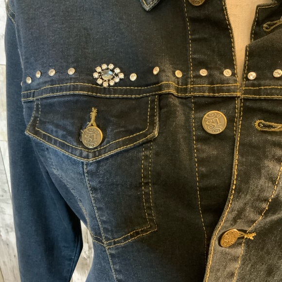 Sassy Thai denim havket with rhinestones tone cross on back. Size M - Picture 4 of 6